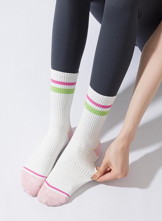 Yawlsow جوارب Yawlsow Pilates Grip للنساء، جوارب يوغا مانعة للانزلاق (مقاس أمريكي، ألفا، مقاس واحد، عادي، عادي، عبوة واحدة - وردي) - Image 4